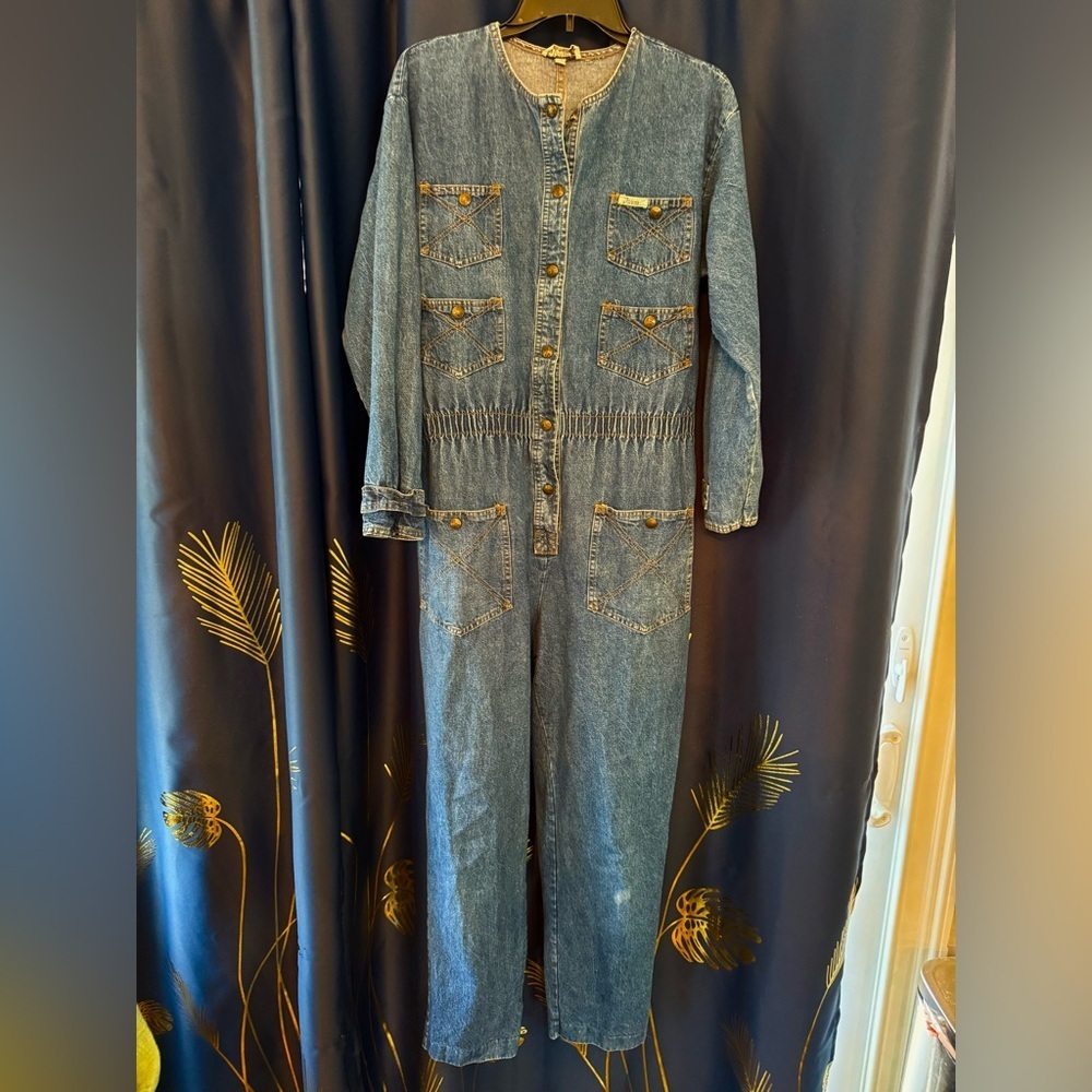 Dreams Vintage Denim Jumpsuit Coveralls  with‎ Button Front